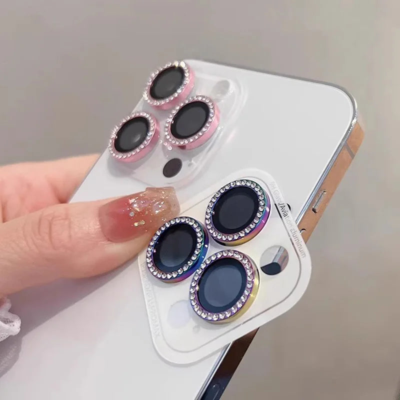 Bling Glitter Diamond Camera Lens Protector Case For iPhone 18 17 16 15 14 13 12 11Pro Max Plus Ultra Fold Sreen Protectors Film