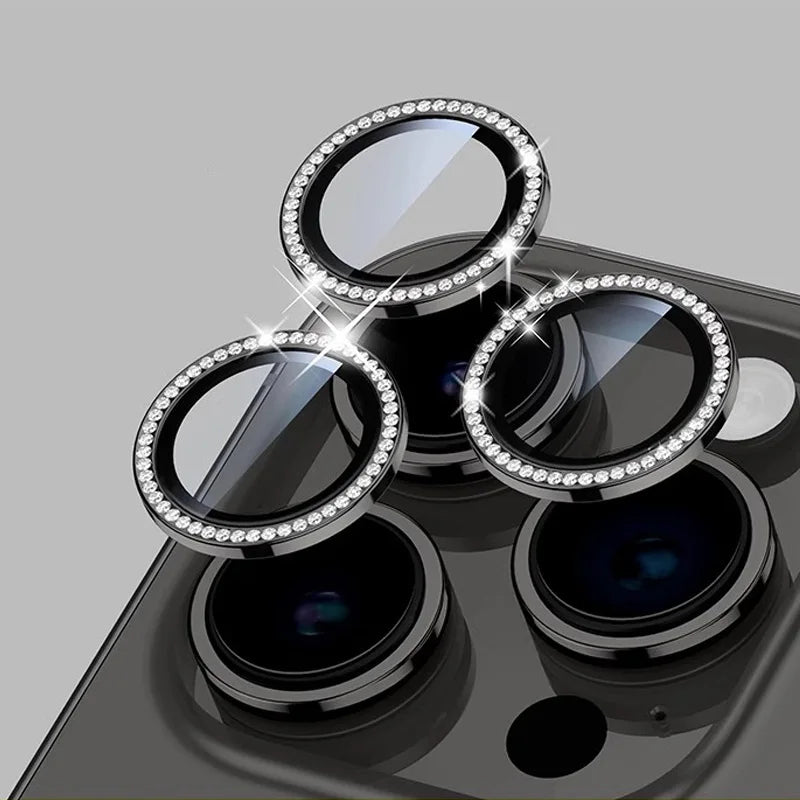 Bling Glitter Diamond Camera Lens Protector Case For iPhone 18 17 16 15 14 13 12 11Pro Max Plus Ultra Fold Sreen Protectors Film