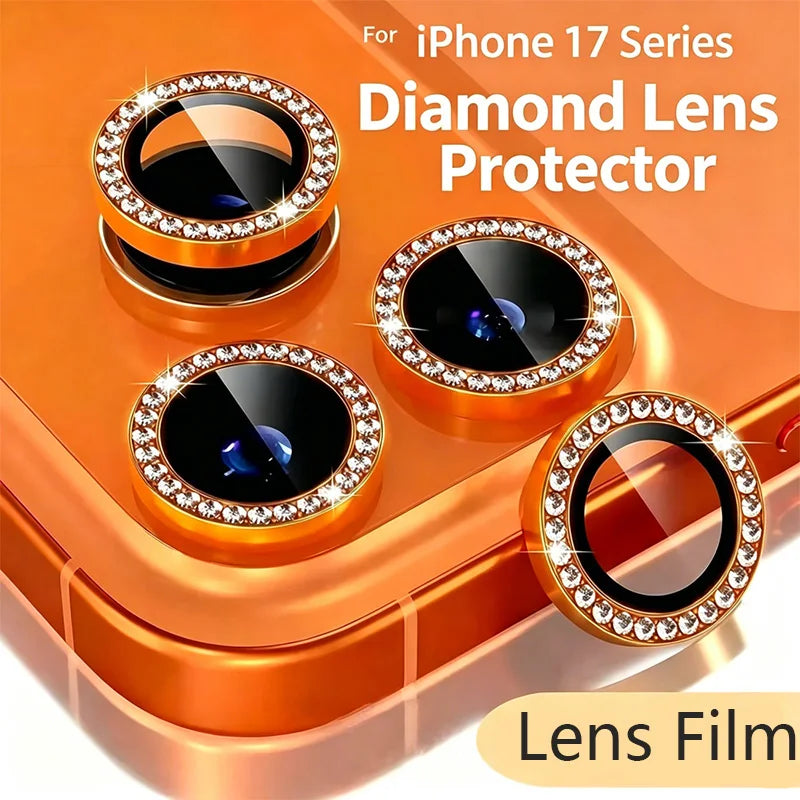 Bling Glitter Diamond Camera Lens Protector Case For iPhone 18 17 16 15 14 13 12 11Pro Max Plus Ultra Fold Sreen Protectors Film