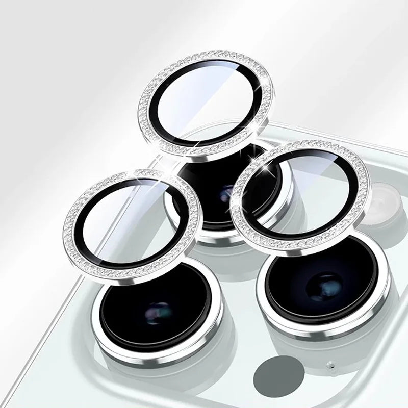 Bling Glitter Diamond Camera Lens Protector Case For iPhone 18 17 16 15 14 13 12 11Pro Max Plus Ultra Fold Sreen Protectors Film