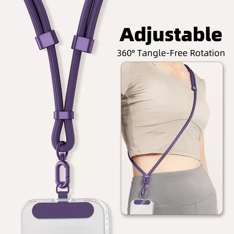 Universal Adjustable Phone Lanyard Crossbody Necklace Strap Phone Case Long Hanging Rope with Clip Anti-Lost Durable and Sturdy