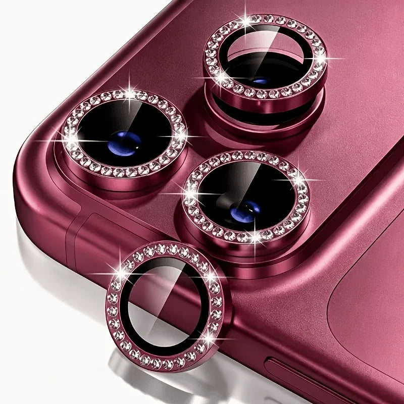 Bling Glitter Diamond Camera Lens Protector Case For iPhone 18 17 16 15 14 13 12 11Pro Max Plus Ultra Fold Sreen Protectors Film