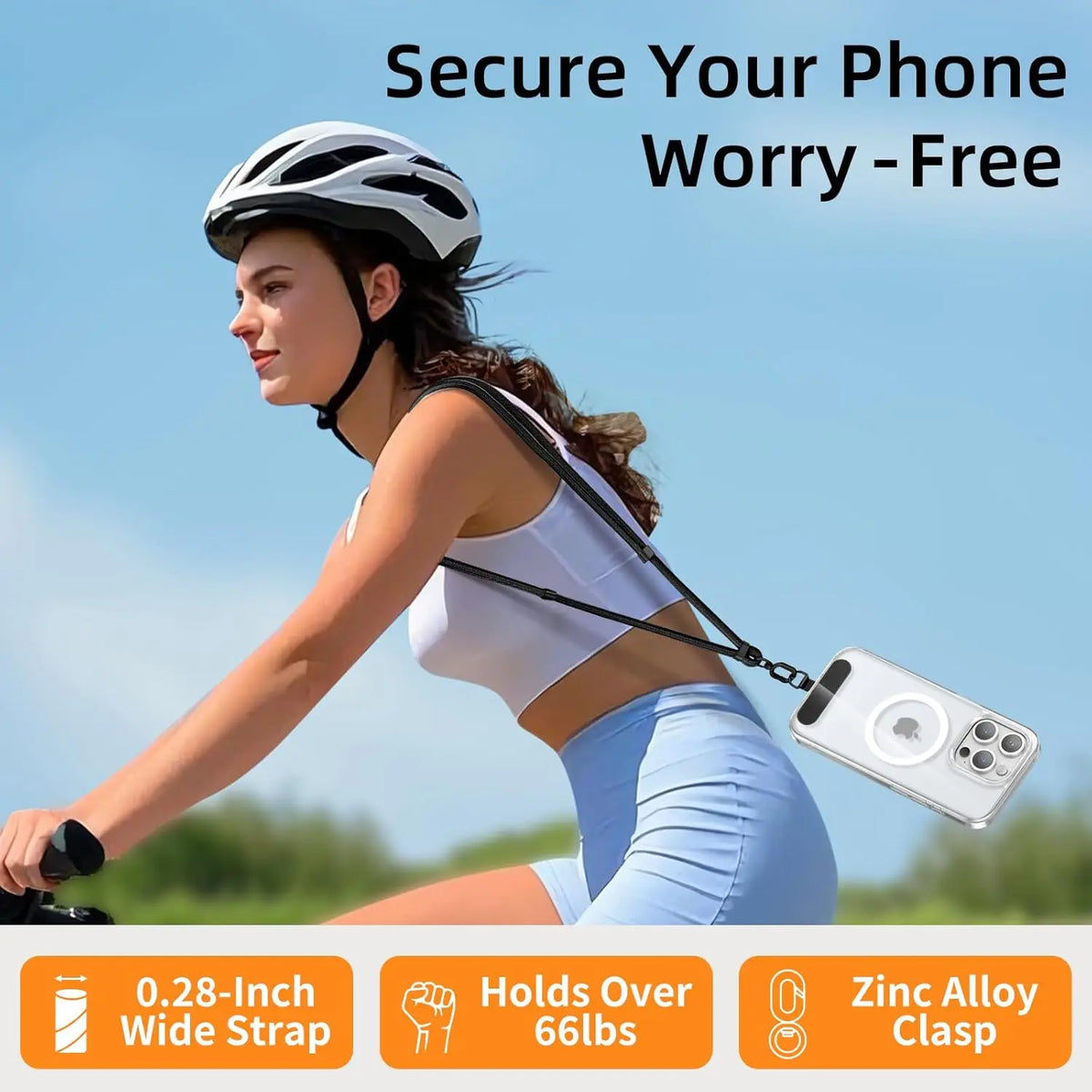 Universal Adjustable Phone Lanyard Crossbody Necklace Strap Phone Case Long Hanging Rope with Clip Anti-Lost Durable and Sturdy